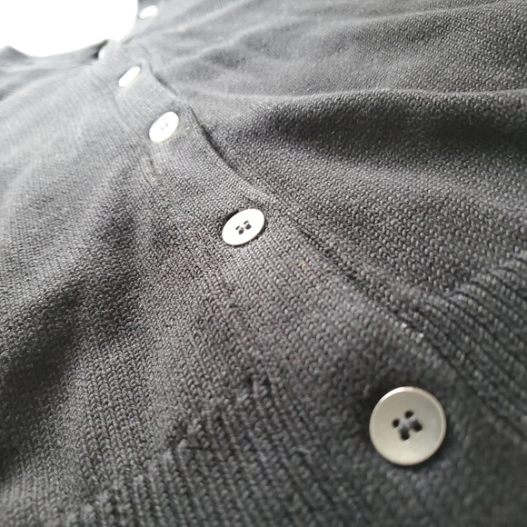 Kate Spade Saturday Knit Front to Back Button Up Cardigan Sweater - Black - Picture 7 of 11